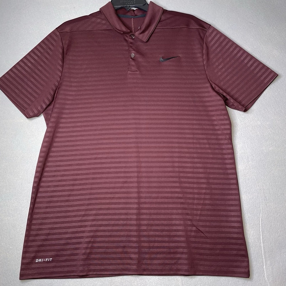 Nike Burgundy Men's L Polo Shirt Dri-Fit